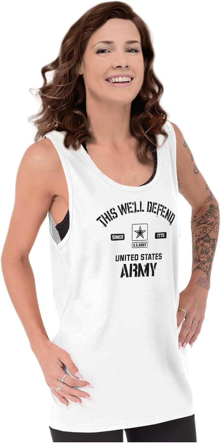 imageUS Army This Well Defend Tank Top T Shirts Men WomenWhite