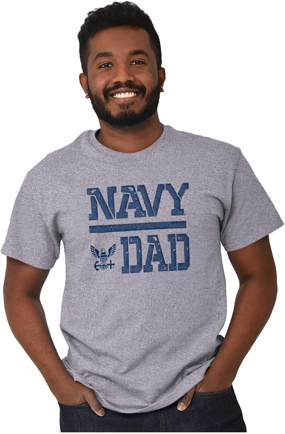 imageUS Navy Dad Military Anchor Logo Mens Graphic T Shirt TeesSport Grey
