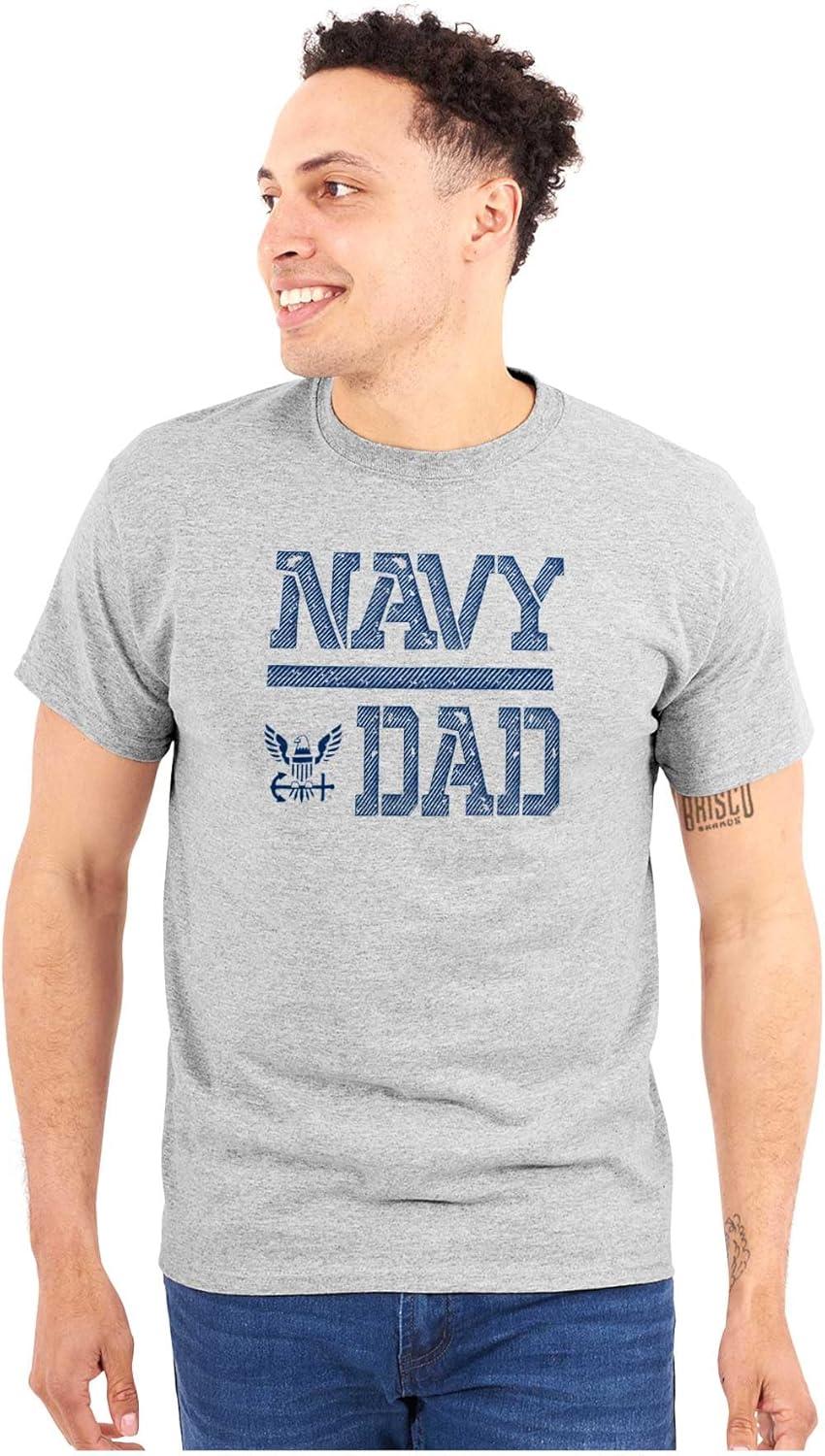 imageUS Navy Dad Military Anchor Logo Mens Graphic T Shirt TeesSport Grey
