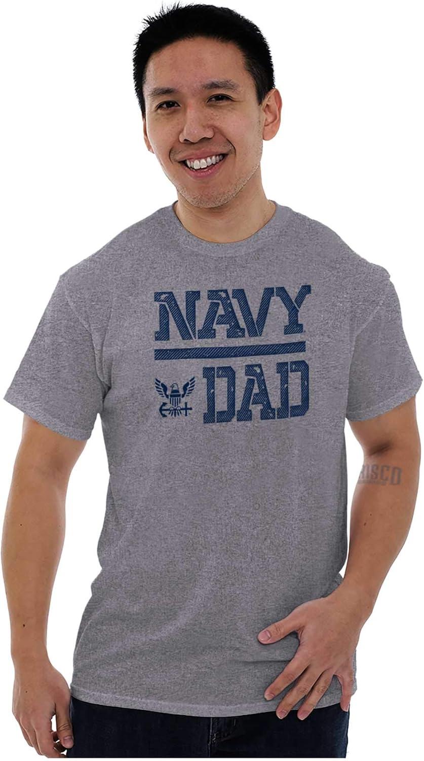 imageUS Navy Dad Military Anchor Logo Mens Graphic T Shirt TeesSport Grey