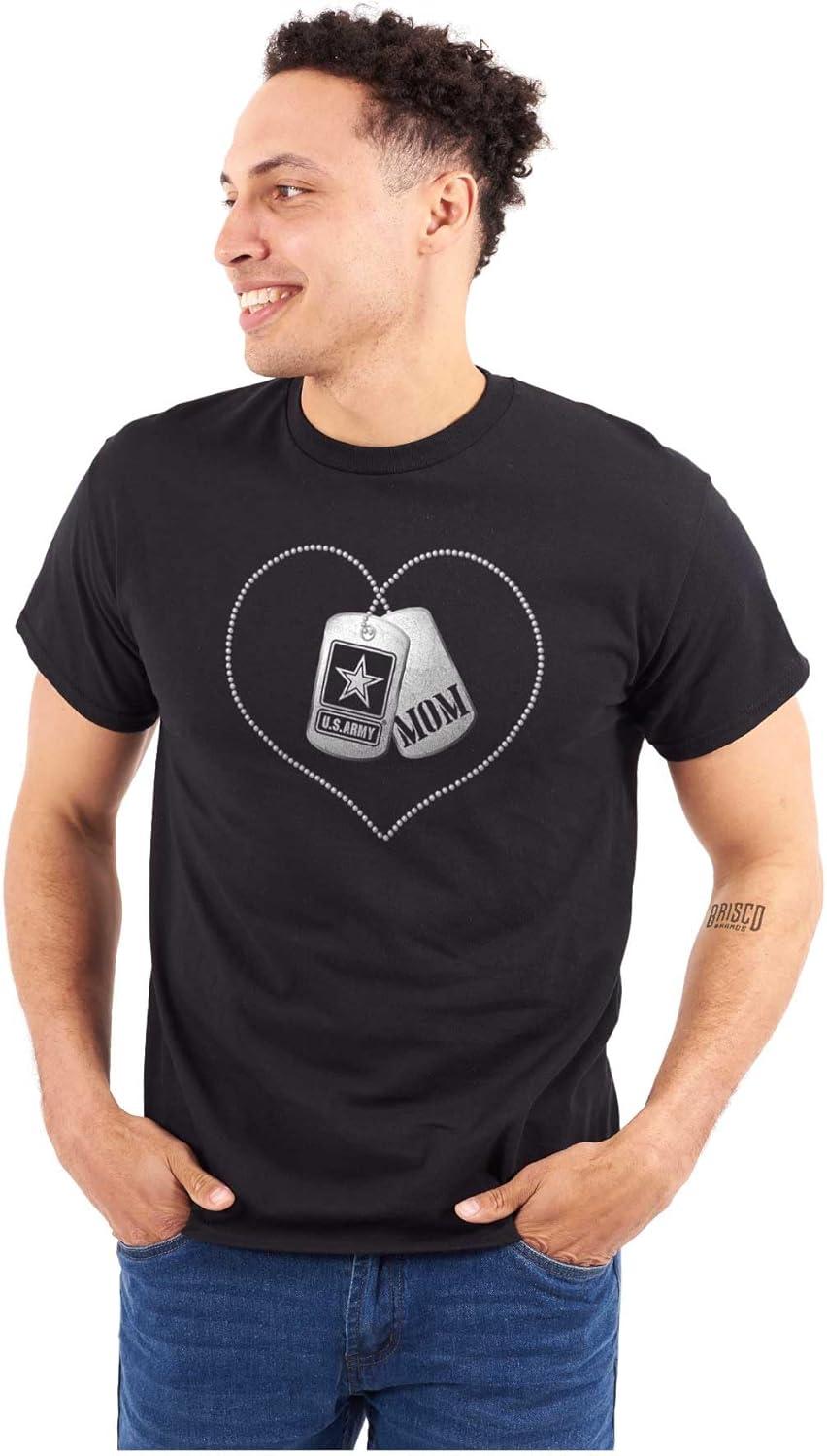 imageUnited States Army Mom Dog Tag Heart Womens Graphic T Shirt TeesBlack