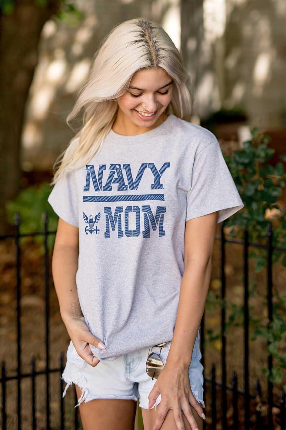 imageUnited States Navy Proud Military Mom Womens Graphic T Shirt TeesSport Grey