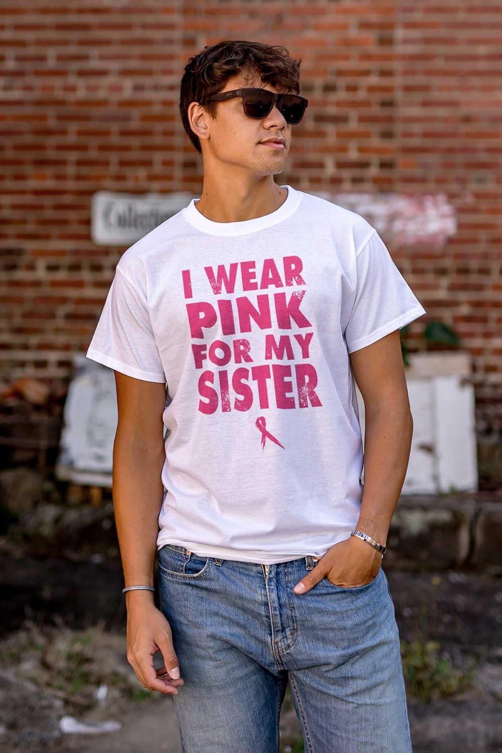 imageWear Pink for My Sister Breast Cancer Graphic T Shirt Men or WomenWhite