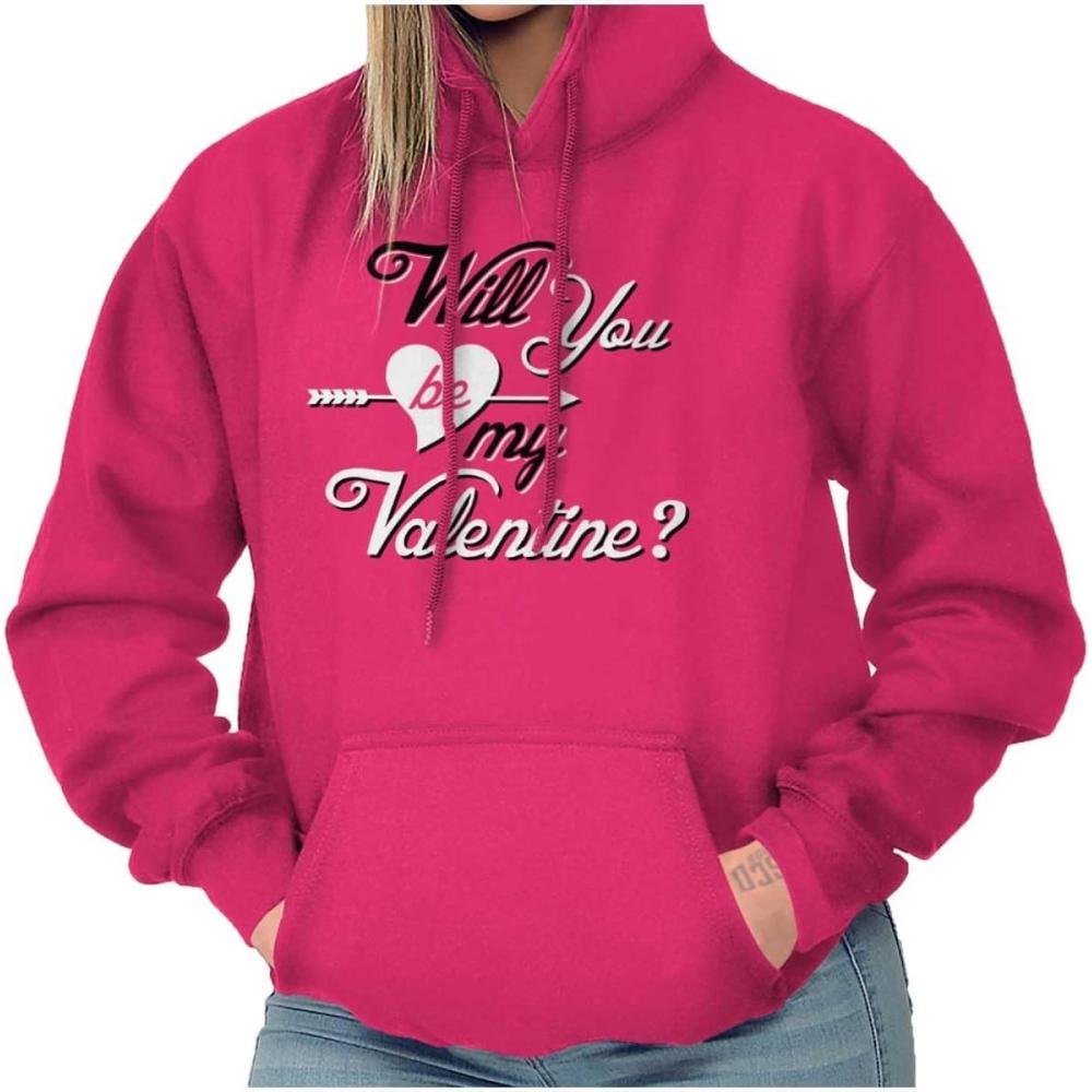 imageBrisco Brands Be My Valentines Day Heart Love Hoodie Sweatshirt WomenHeliconia