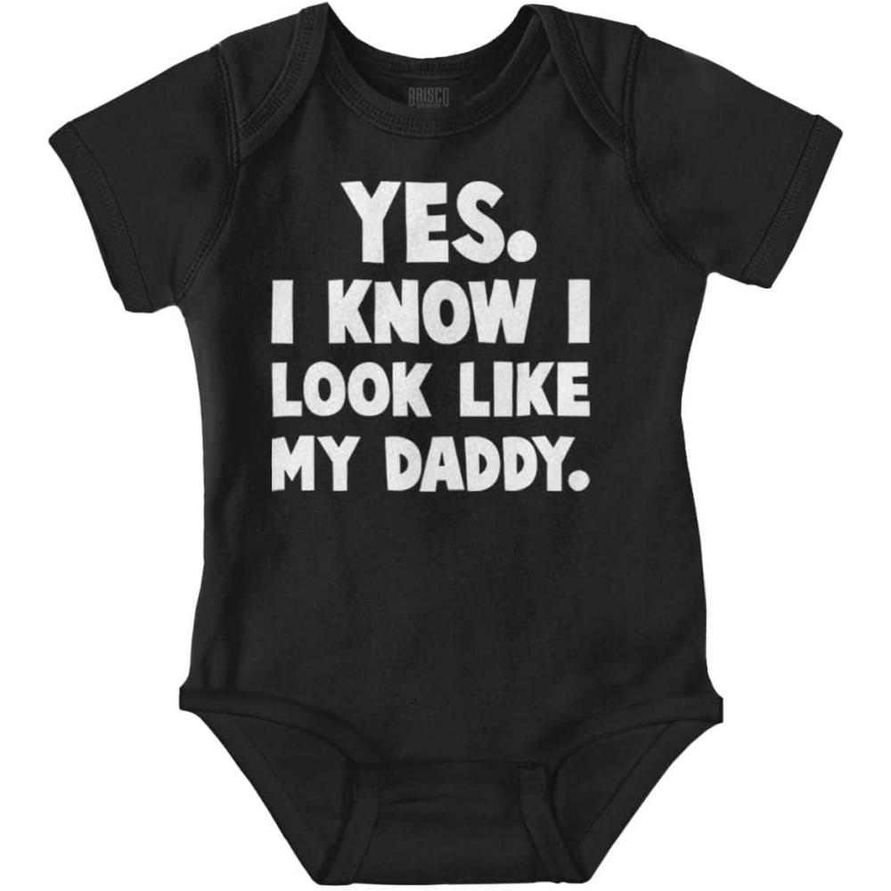 imageBrisco Brands Cute I Look Like Daddy Dad Joke Baby Bodysuit Jumper BoysBlack