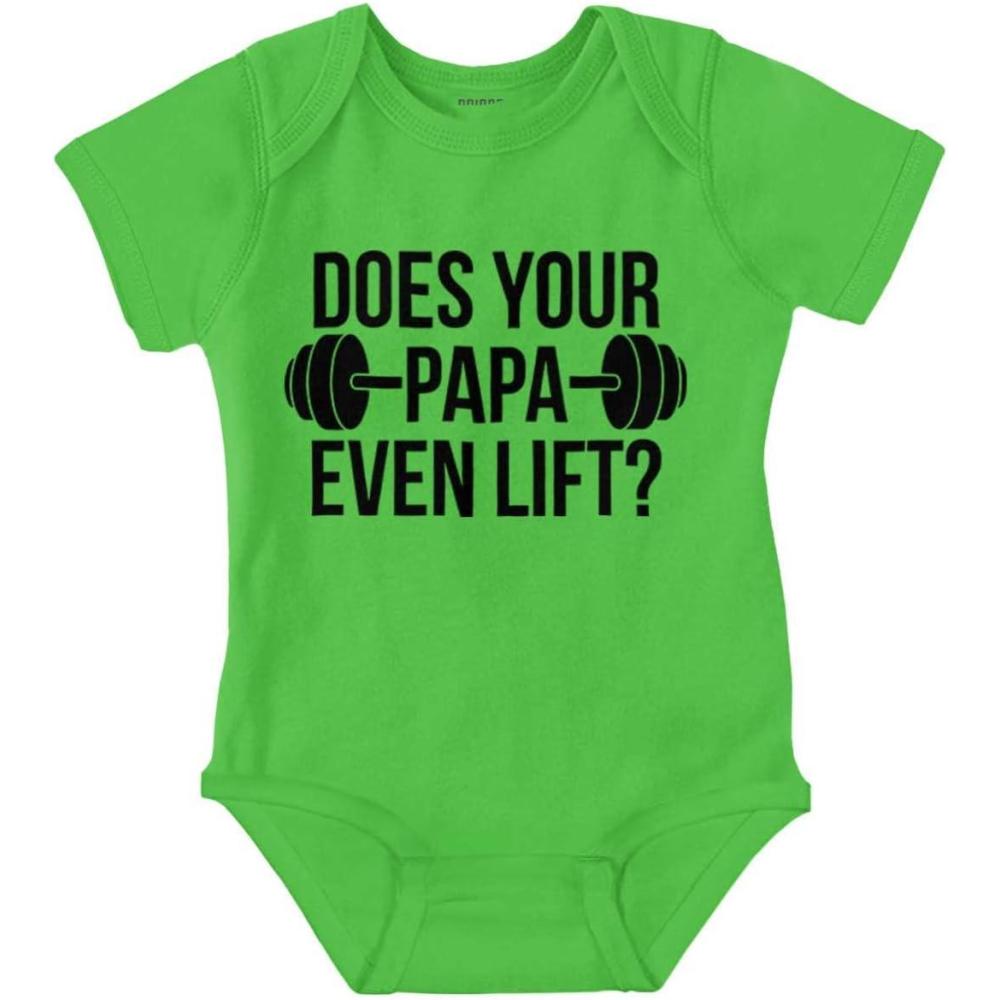 imageBrisco Brands Does Your Papa Even Lift Gym Workout Baby Romper Boys or GirlsApple