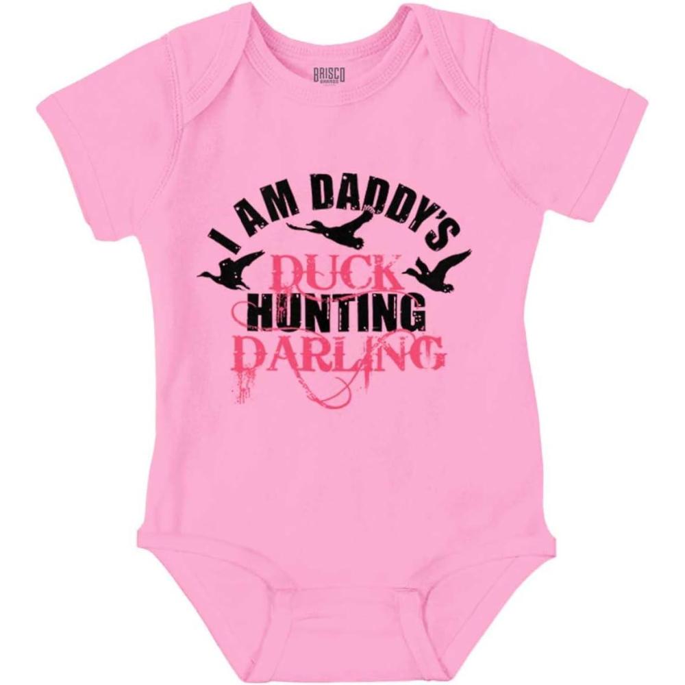 imageBrisco Brands Fathers Day Daddys Hunting Darling Baby Bodysuit Jumper GirlsPink