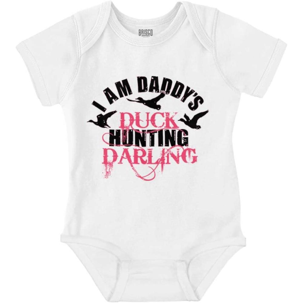 imageBrisco Brands Fathers Day Daddys Hunting Darling Baby Bodysuit Jumper GirlsWhite