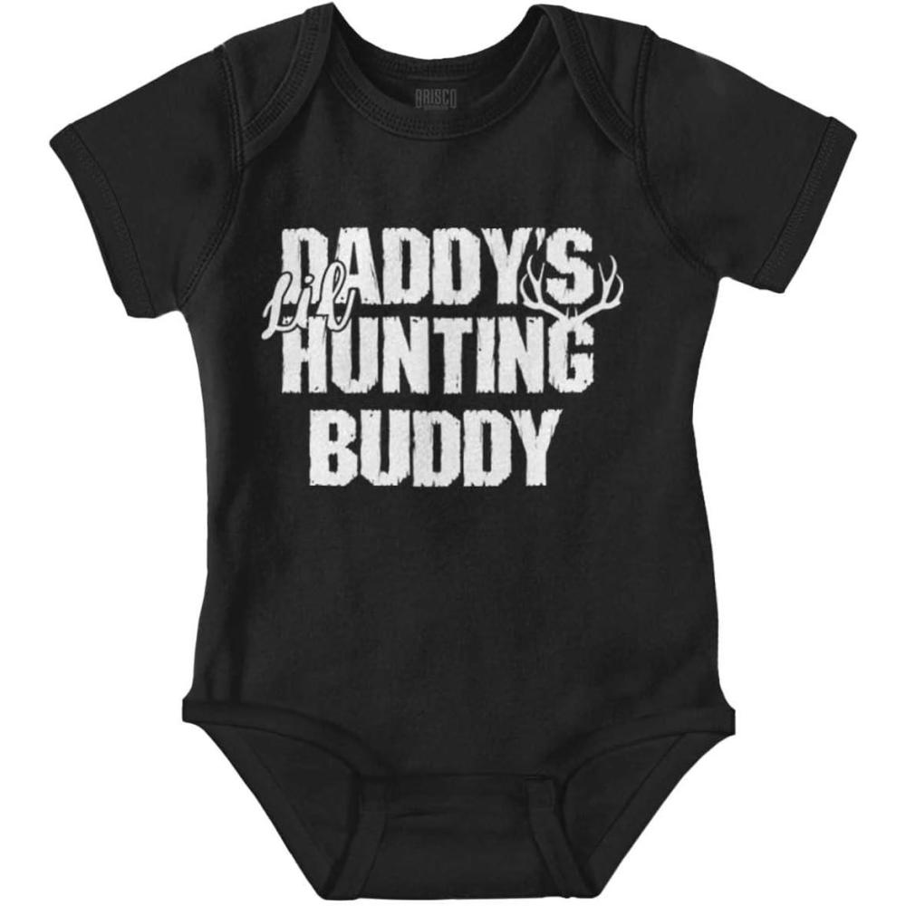 imageBrisco Brands Fathers Day Daddys Lil Hunting Buddy Baby Romper Boys or GirlsBlack