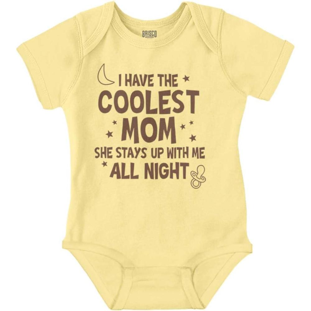 imageBrisco Brands Funny Little Ones Coolest Mom Cute Baby Romper Boys or GirlsBanana