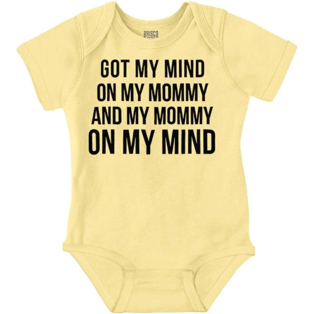 imageBrisco Brands Funny Mommy on my Mind Hip Hop Baby Romper Boys or GirlsBanana