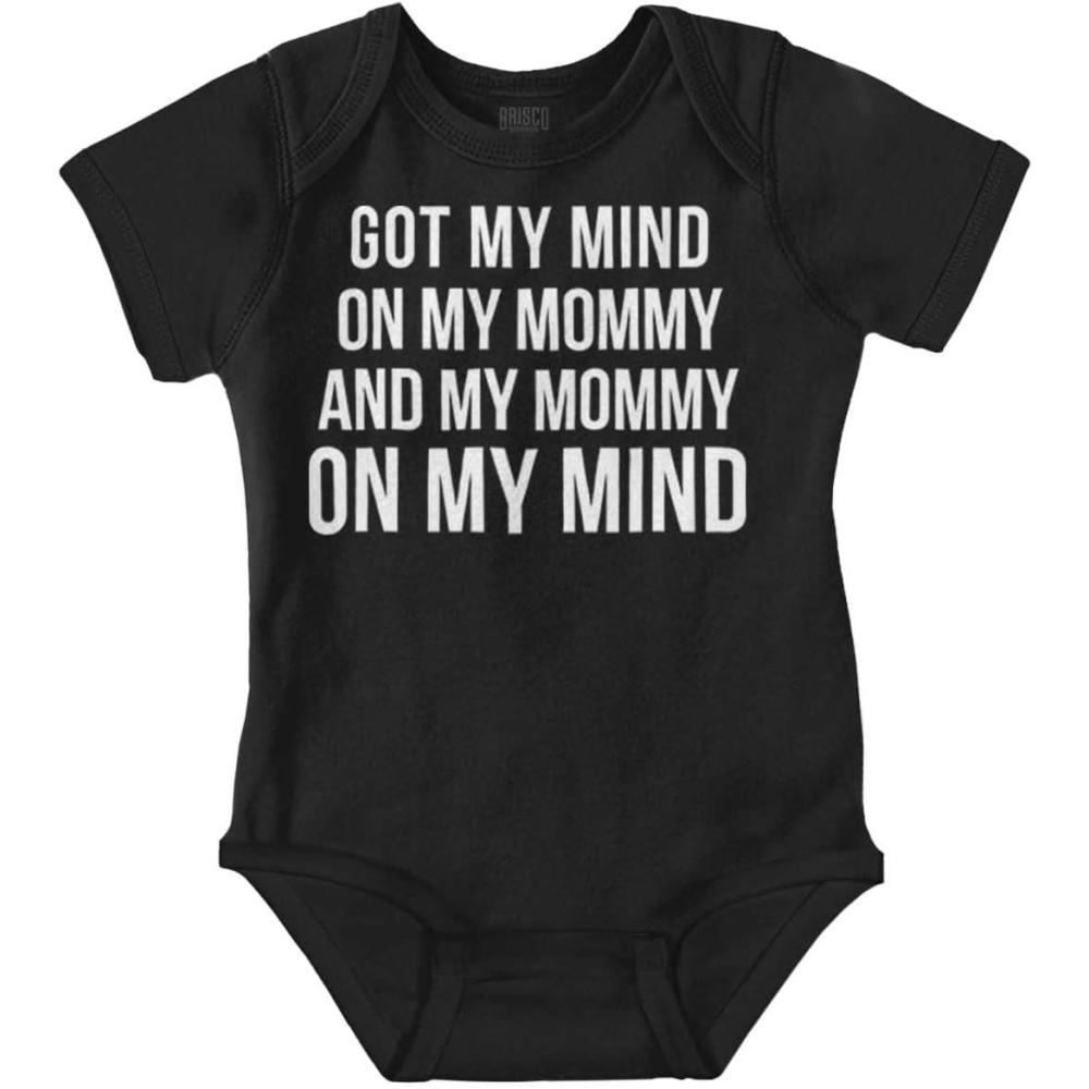imageBrisco Brands Funny Mommy on my Mind Hip Hop Baby Romper Boys or GirlsBlack