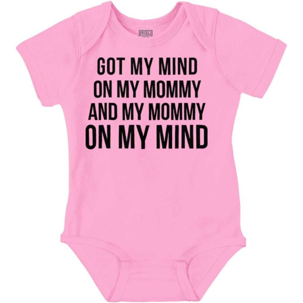 imageBrisco Brands Funny Mommy on my Mind Hip Hop Baby Romper Boys or GirlsPink