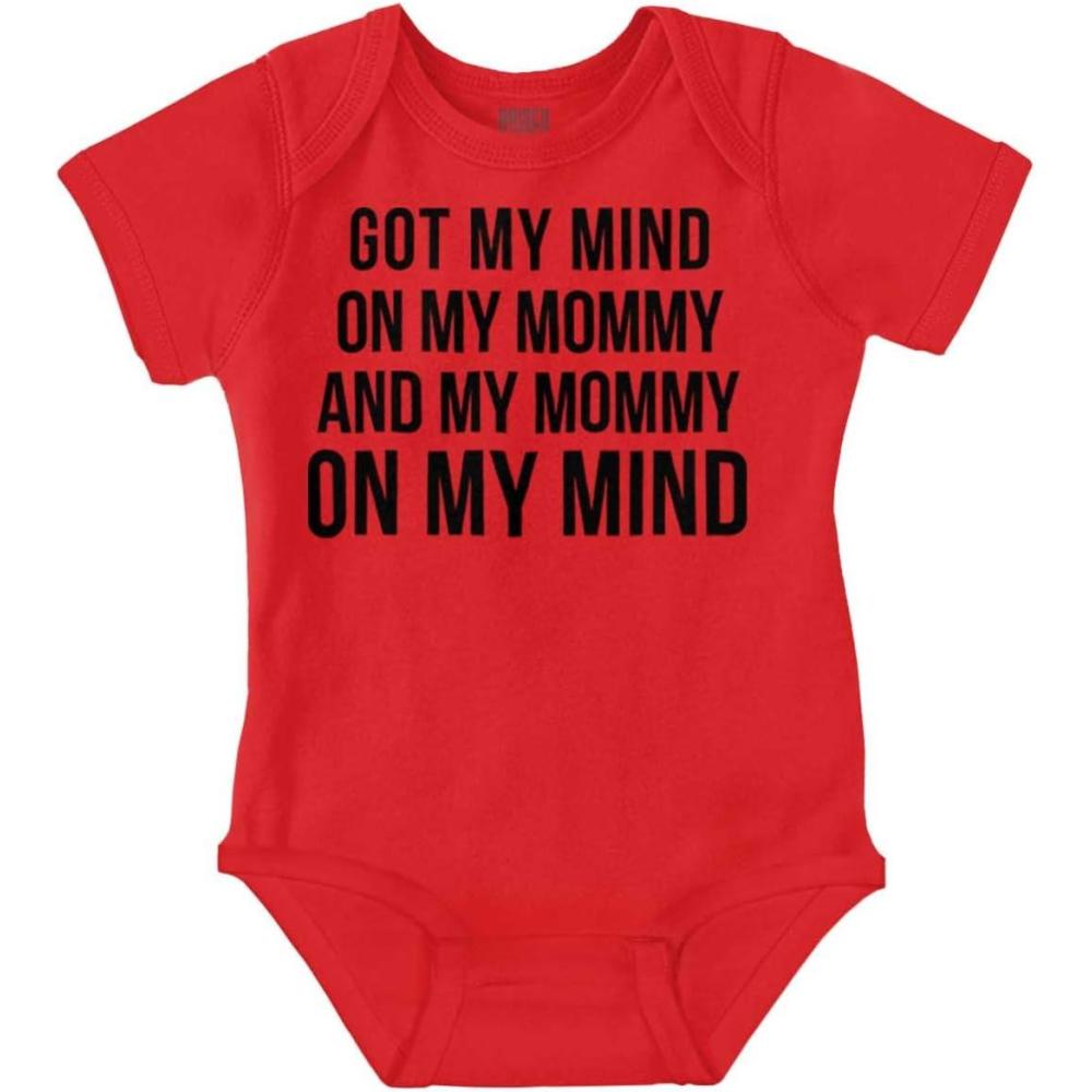 imageBrisco Brands Funny Mommy on my Mind Hip Hop Baby Romper Boys or GirlsRed