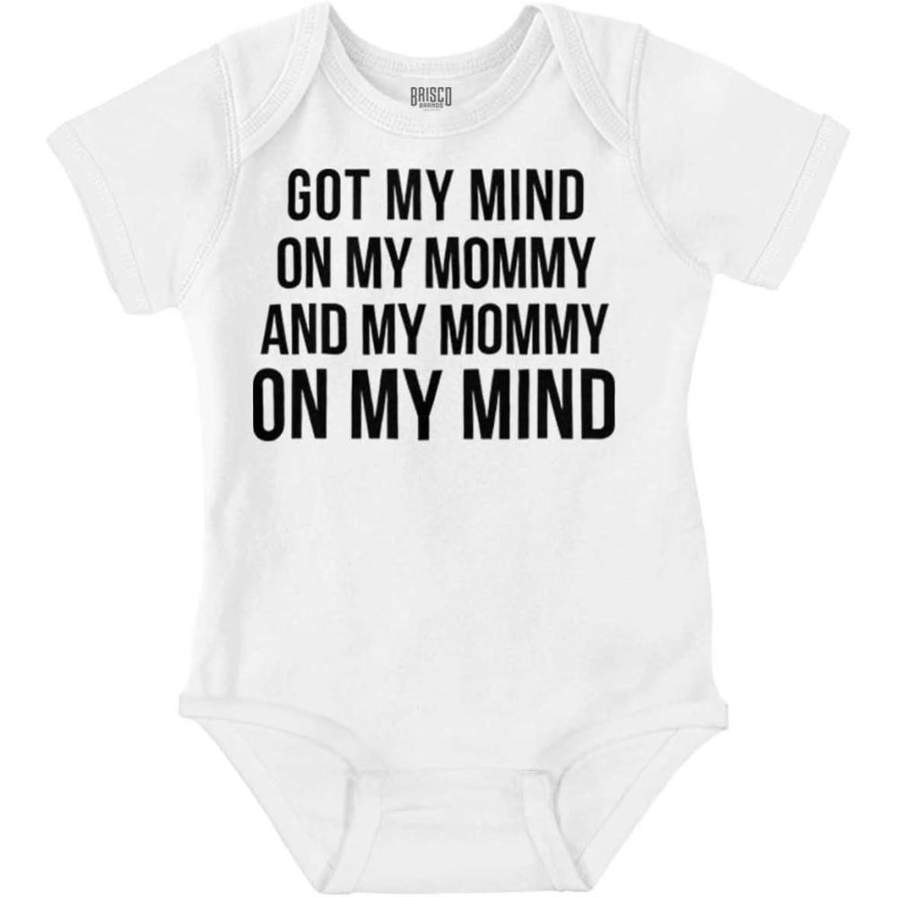 imageBrisco Brands Funny Mommy on my Mind Hip Hop Baby Romper Boys or GirlsWhite
