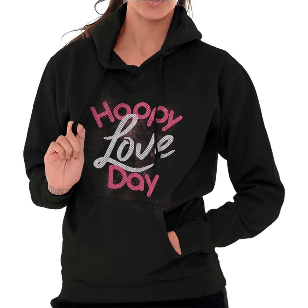 imageBrisco Brands Happy Love Day Cute Valentines Hoodie Sweatshirt WomenBlack