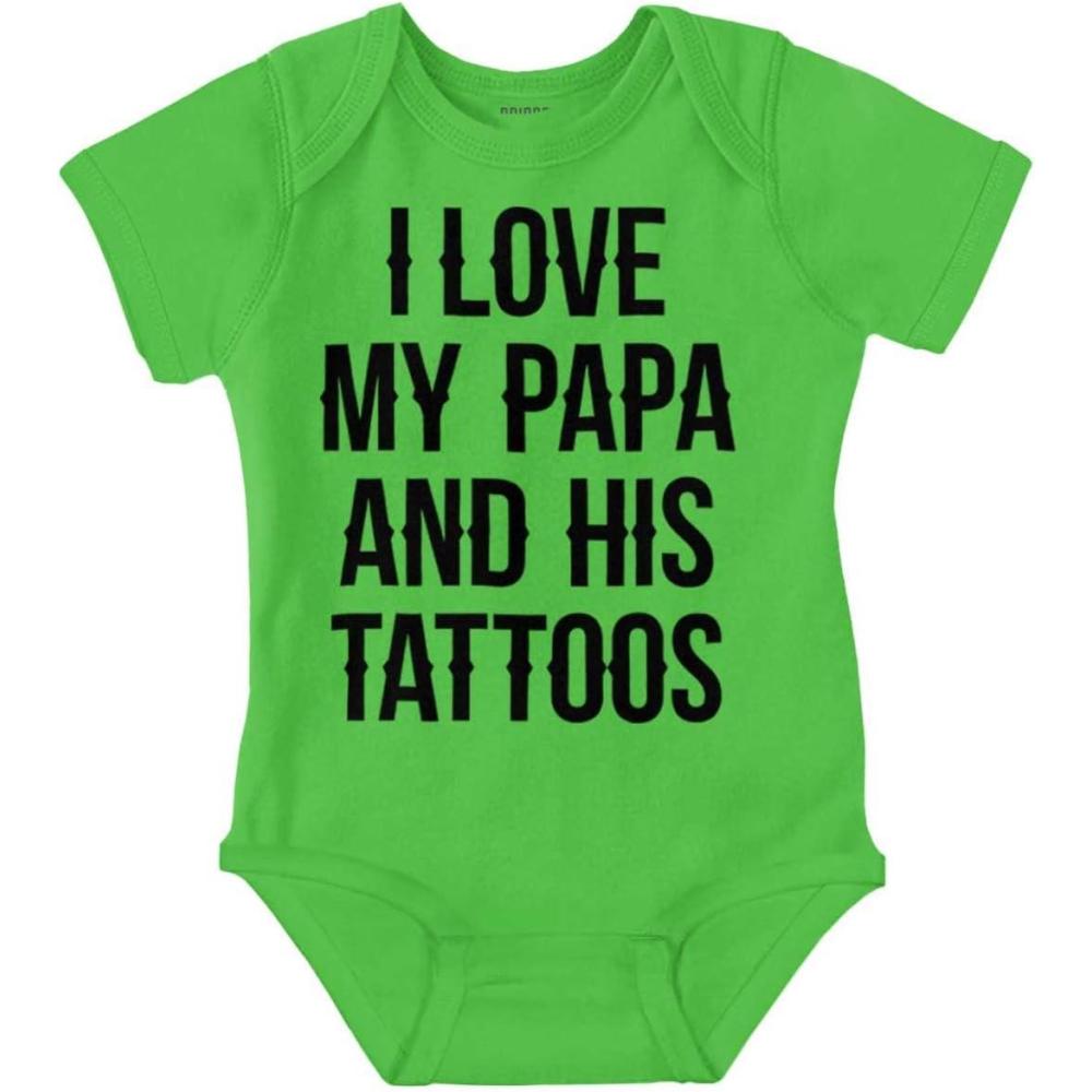 imageBrisco Brands I Love My Papa And His Tattoos Baby Romper Boys or GirlsApple