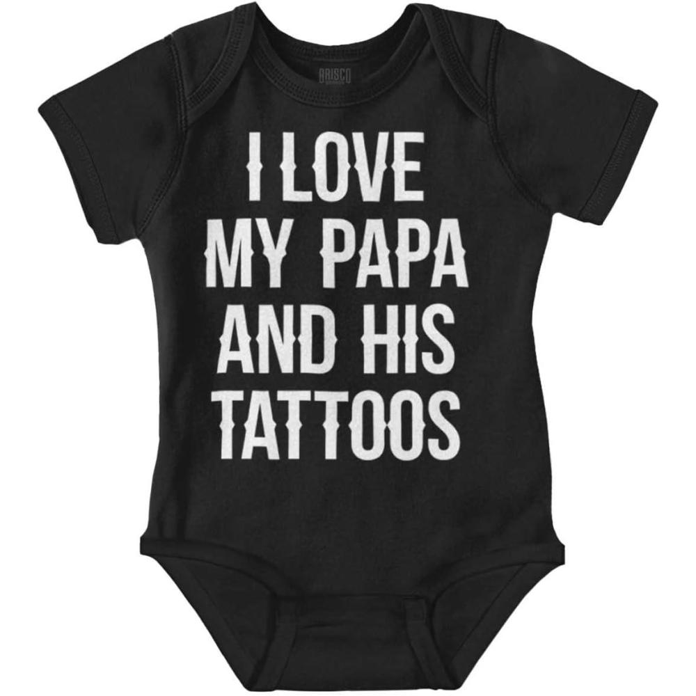 imageBrisco Brands I Love My Papa And His Tattoos Baby Romper Boys or GirlsBlack