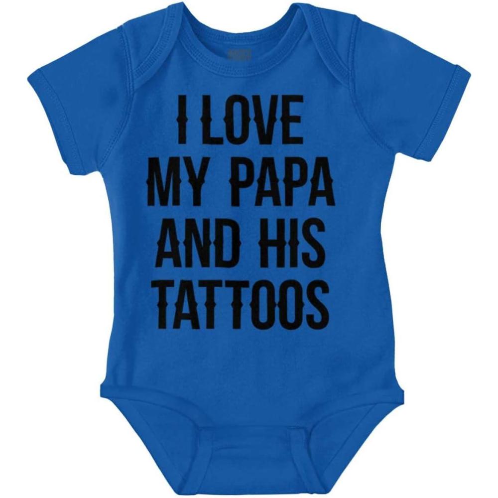 imageBrisco Brands I Love My Papa And His Tattoos Baby Romper Boys or GirlsRoyal