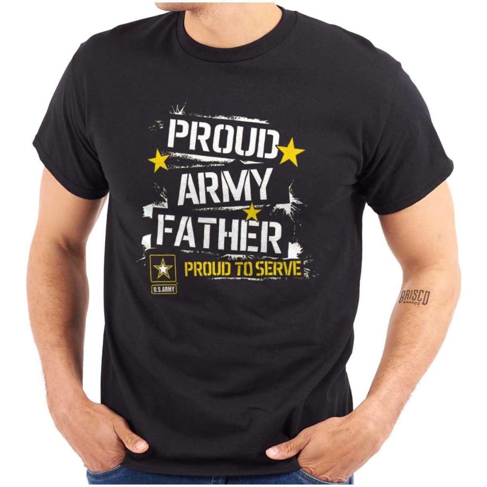 imageBrisco Brands Military Logo Proud US Army Father Mens Graphic T Shirt TeesBlack