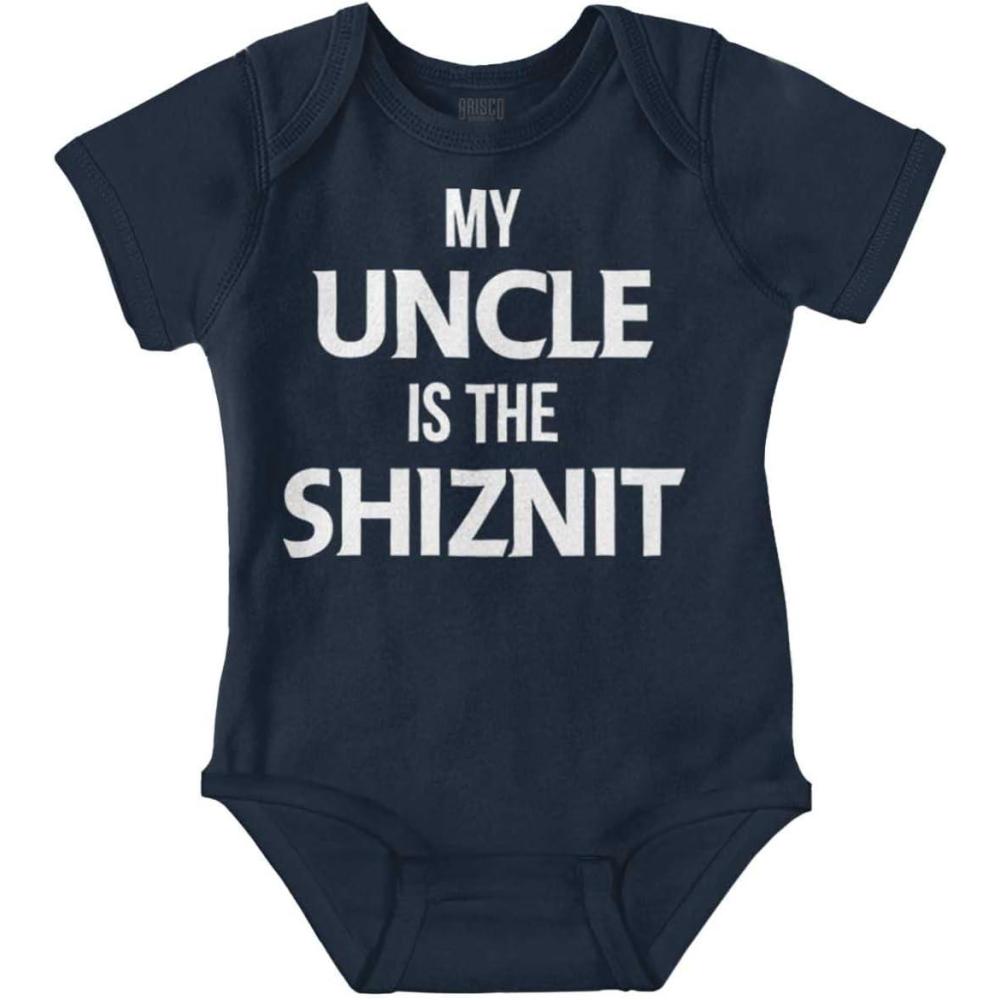 imageBrisco Brands My Uncle Is The Shiznit Baby Romper Boys or GirlsNavy