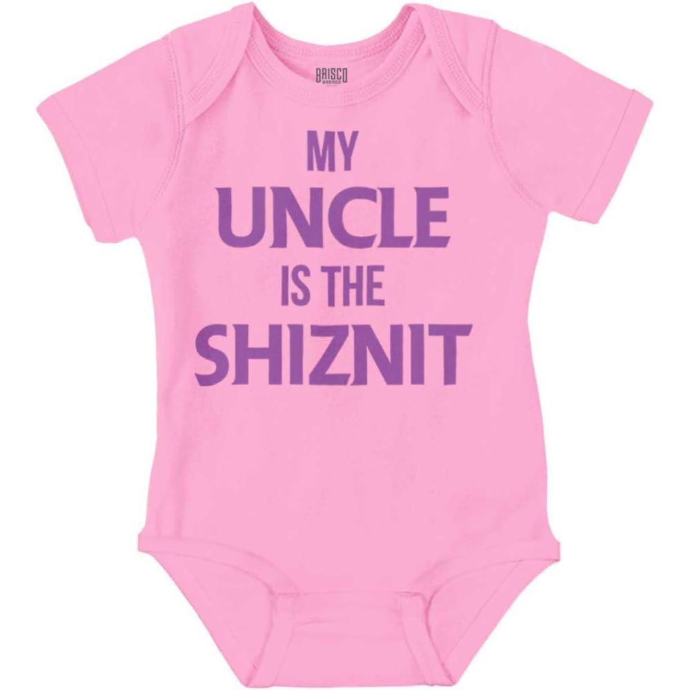 imageBrisco Brands My Uncle Is The Shiznit Baby Romper Boys or GirlsPink