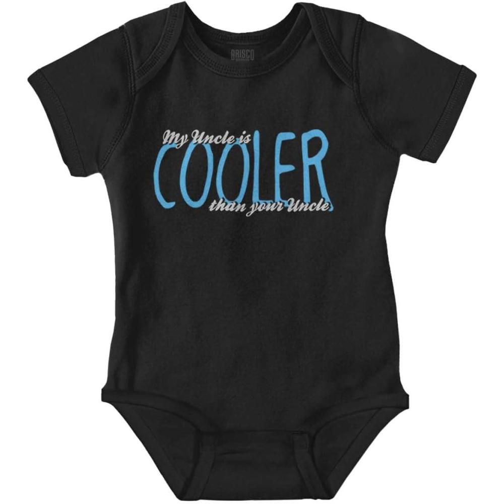 imageBrisco Brands My Uncle is Cooler than Yours Cute Baby Romper Boys or GirlsBlack