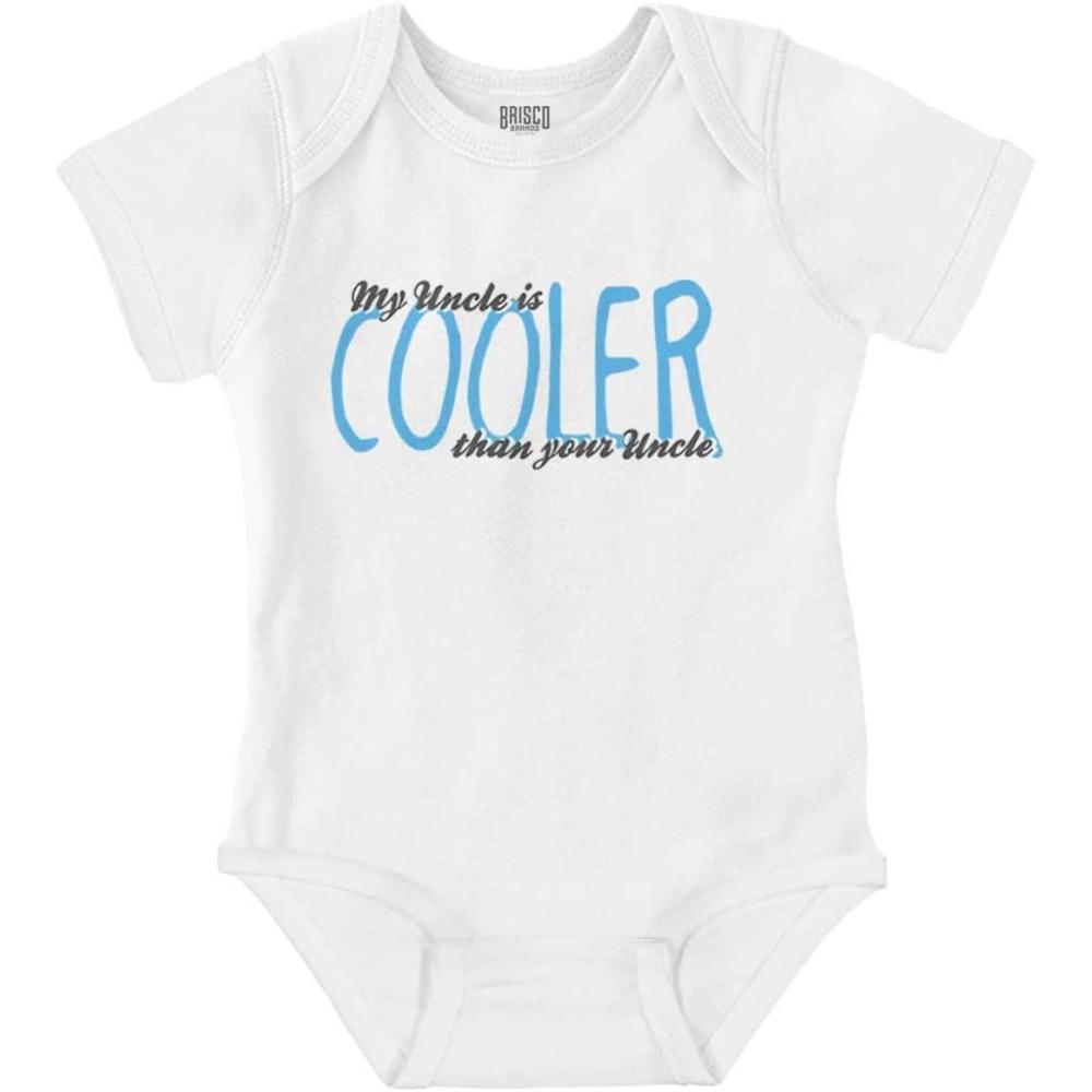 imageBrisco Brands My Uncle is Cooler than Yours Cute Baby Romper Boys or GirlsWhite