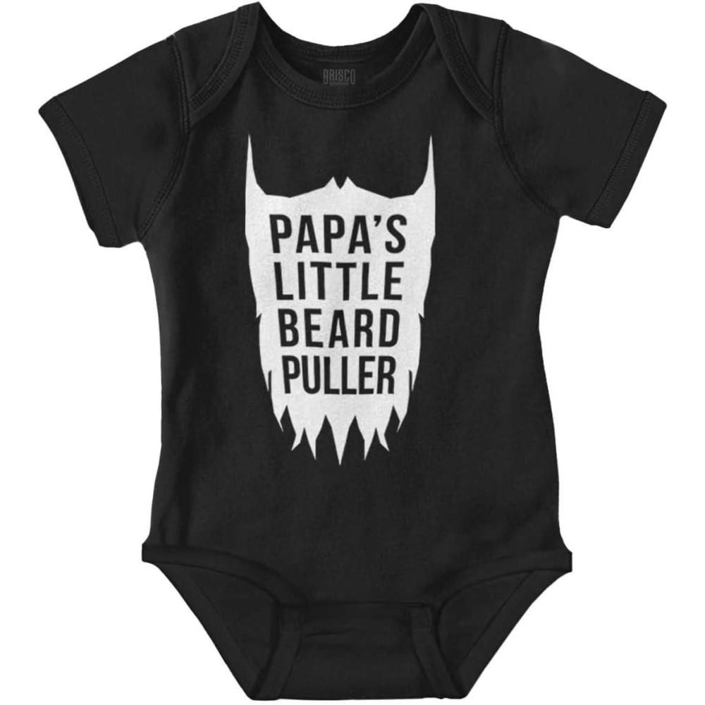 imageBrisco Brands Papas Little Beard Puller Humor Baby Romper Boys or GirlsBlack