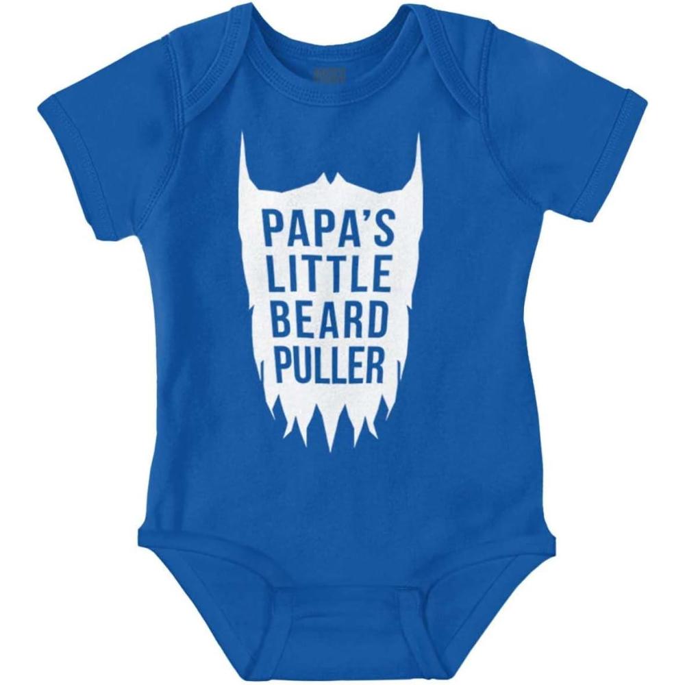 imageBrisco Brands Papas Little Beard Puller Humor Baby Romper Boys or GirlsRoyal