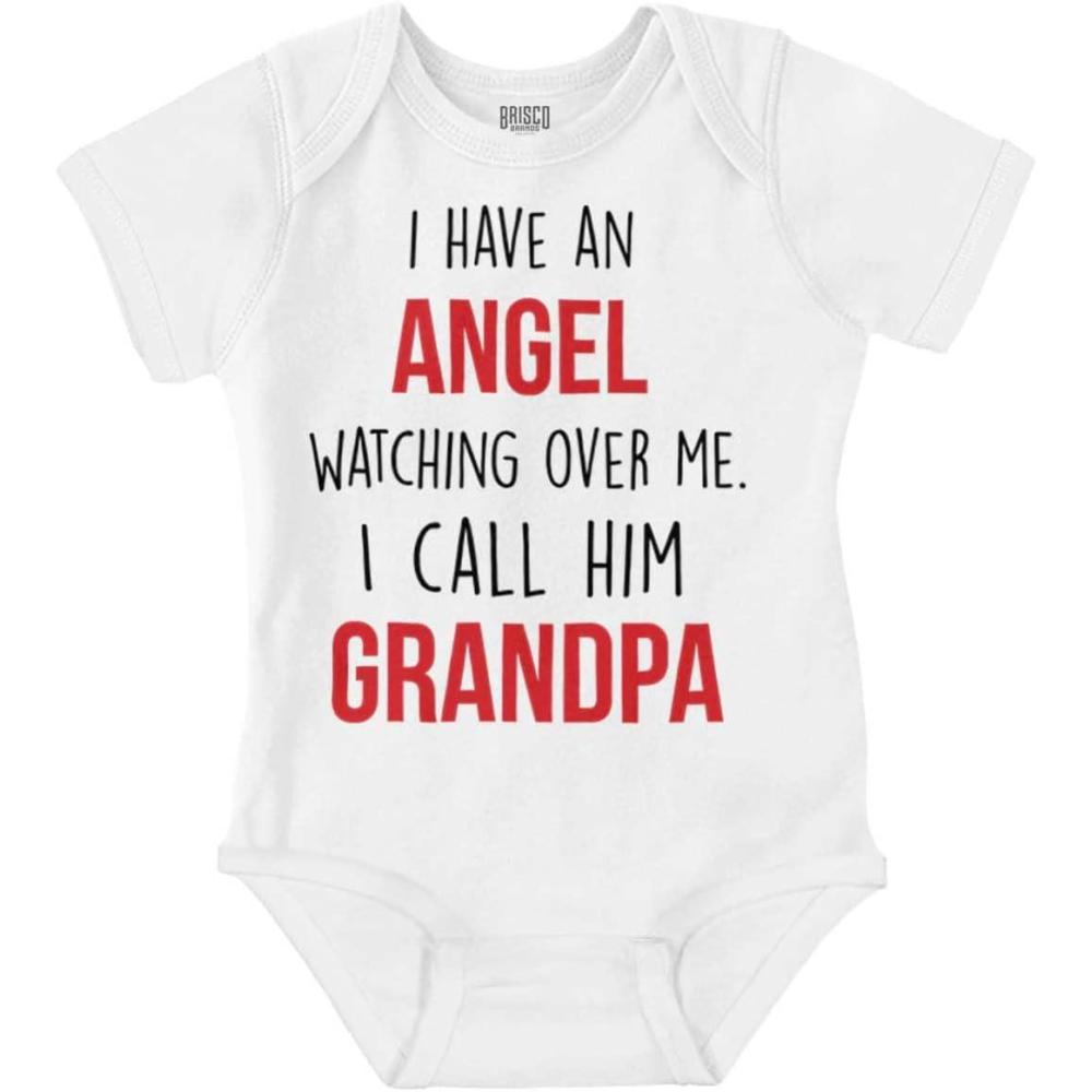 imageBrisco Brands Sweet Grandfather Angel Love Memories Baby Romper Boys or GirlsWhite