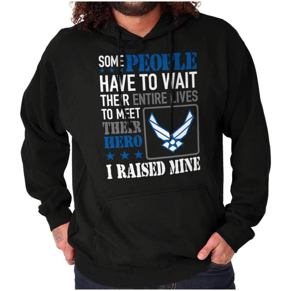 imageBrisco Brands US Air Force Proud Parent Mom Dad Hoodie Sweatshirt Women MenBlack