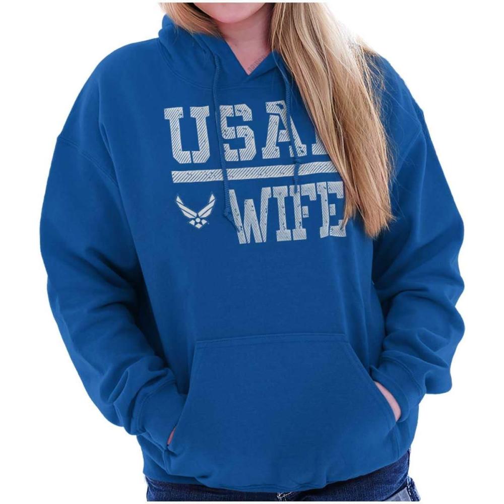 imageBrisco Brands US Air Force USAF Wife Spouse Hoodie Sweatshirt WomenRoyal