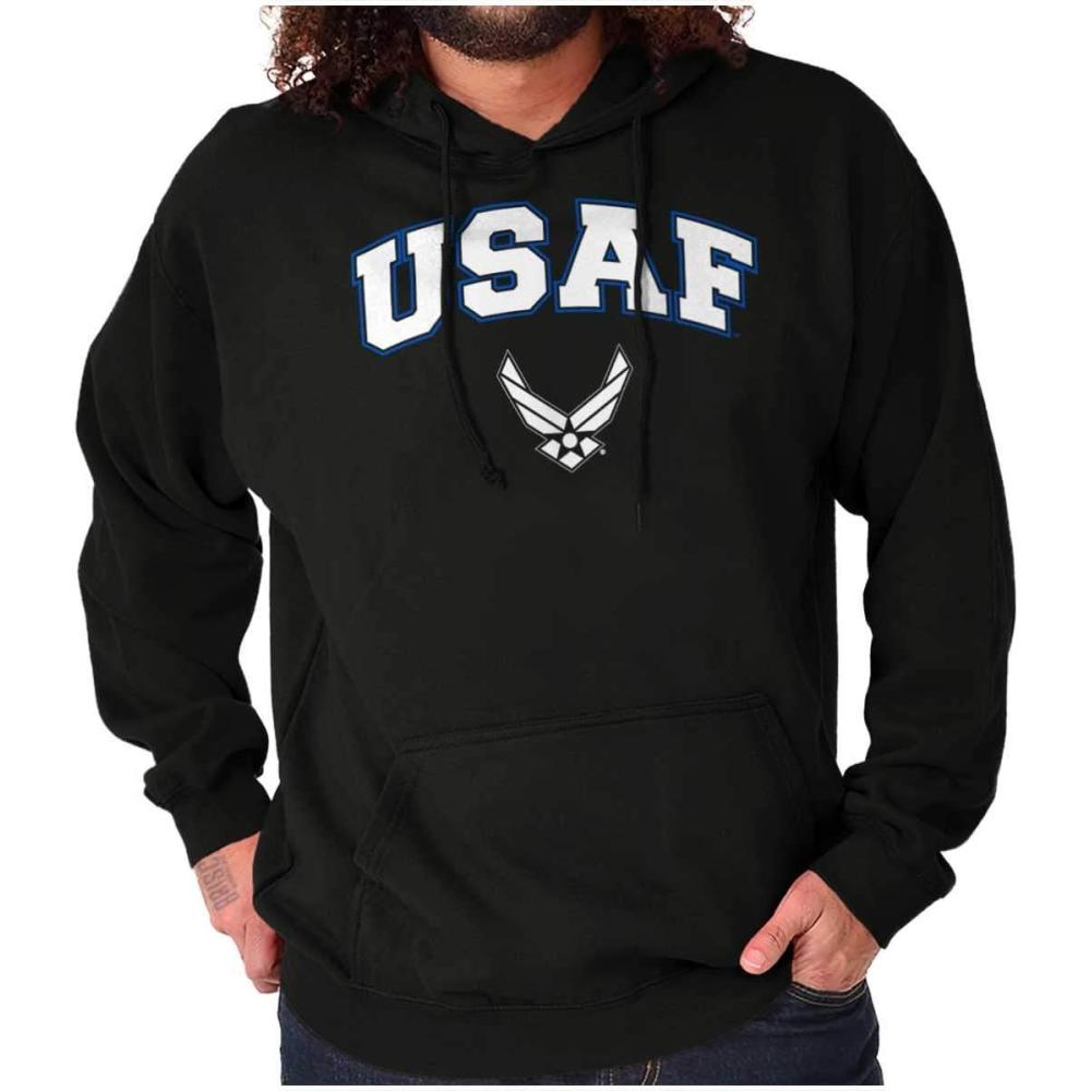 imageBrisco Brands US Air Force USAF Wing Emblem Hoodie Sweatshirt Women MenBlack