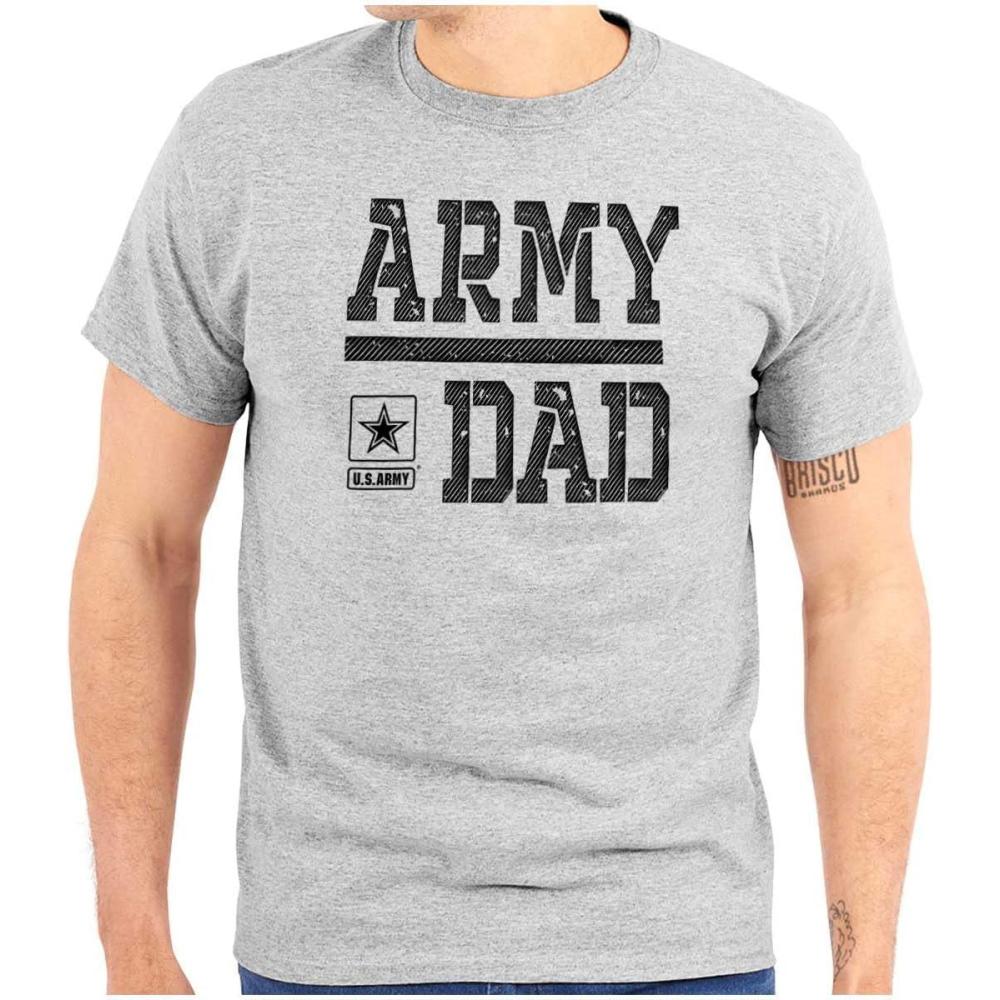 imageBrisco Brands US Army Dad Military Father Star Logo Mens Graphic T Shirt TeesSport Grey