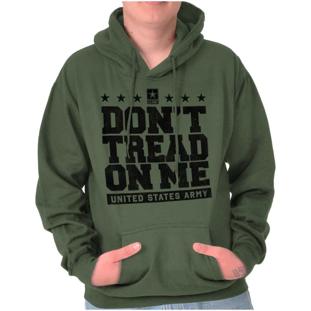 imageBrisco Brands US Army Gadsden Flag Slogan Saying Hoodie Sweatshirt Women MenMilitary Green