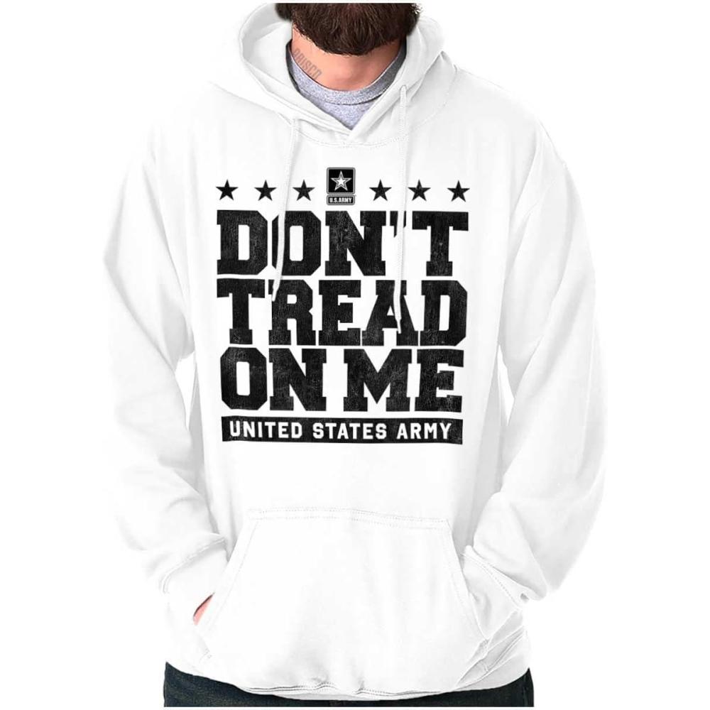 imageBrisco Brands US Army Gadsden Flag Slogan Saying Hoodie Sweatshirt Women MenWhite