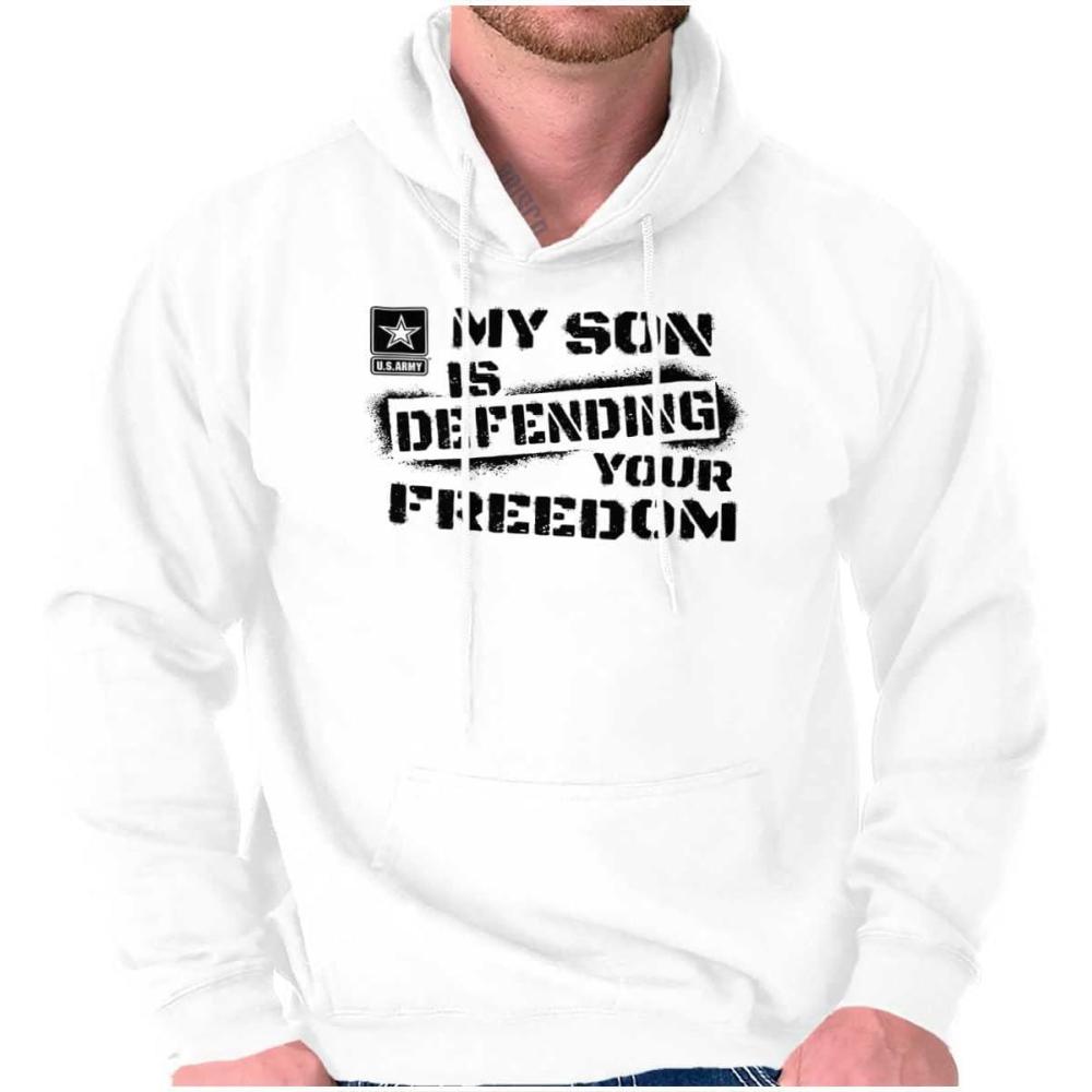 imageBrisco Brands US Army My Son Defending Freedom Hoodie Sweatshirt Women MenWhite