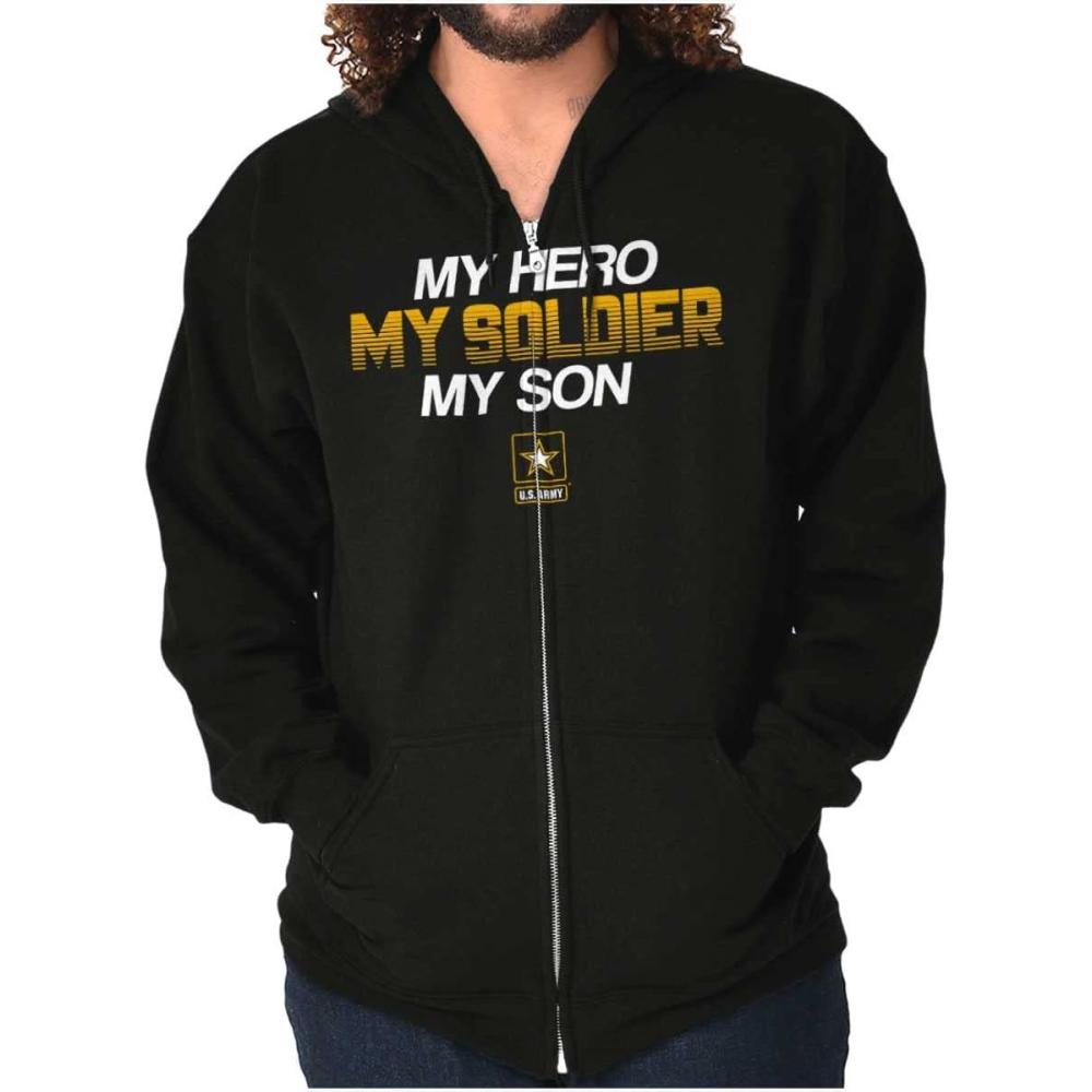 imageBrisco Brands US Army My Son Soldier Hero Zip Up Hoodie Mens Womens