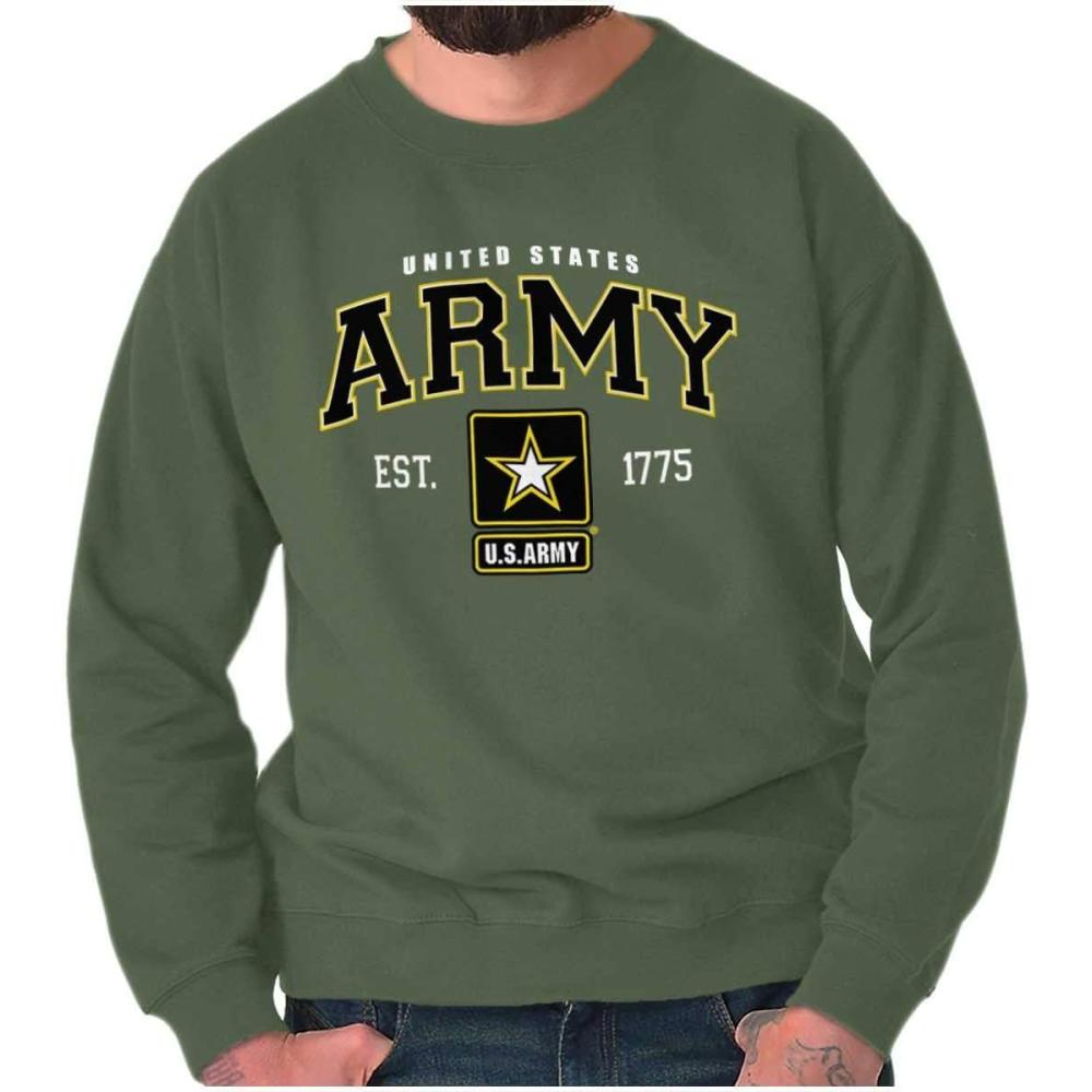 imageBrisco Brands US Army Pride United States Military Sweatshirt for Men or WomenMilitary Green