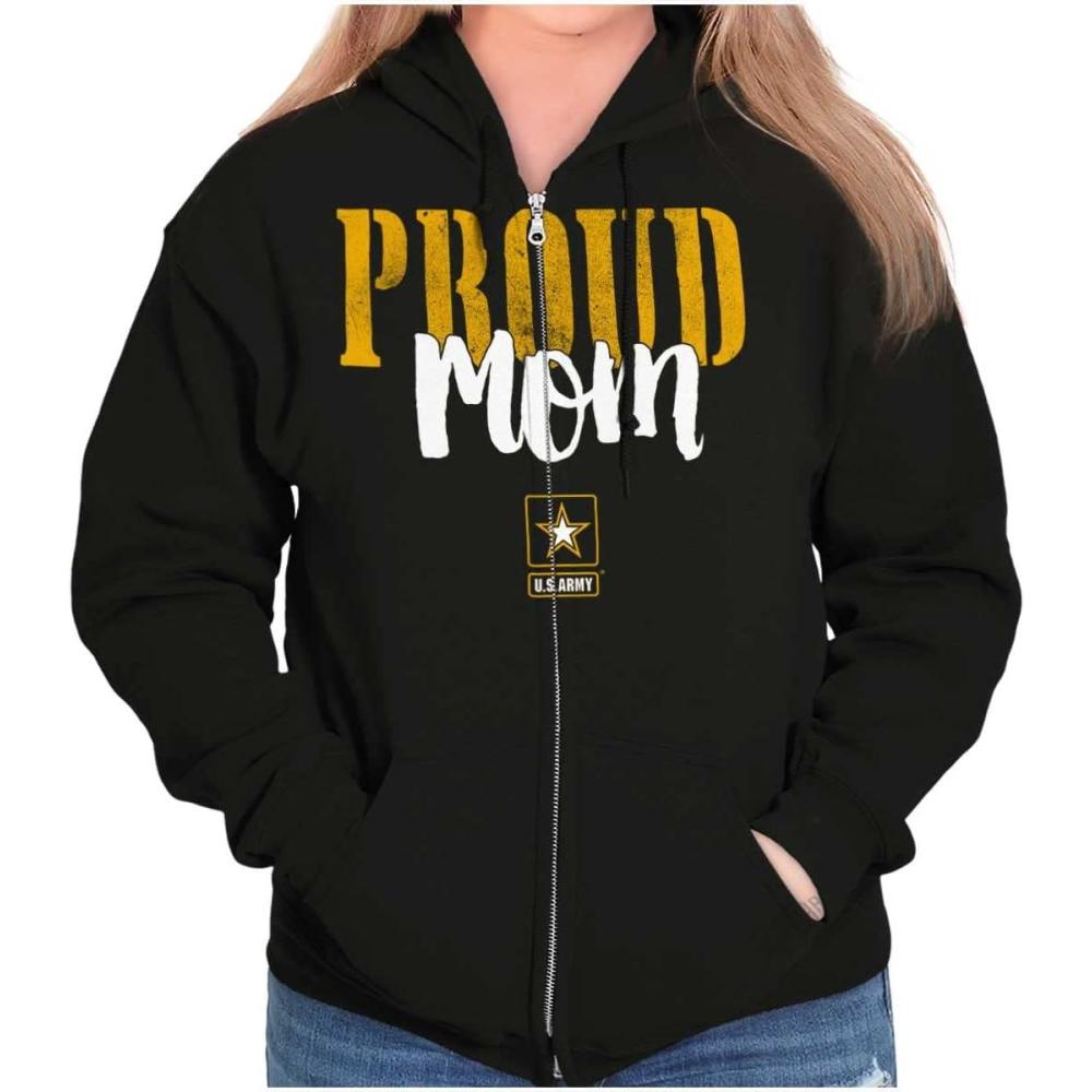 imageBrisco Brands US Army Proud Mom of a Soldier Zip Hoodie Sweatshirt Women