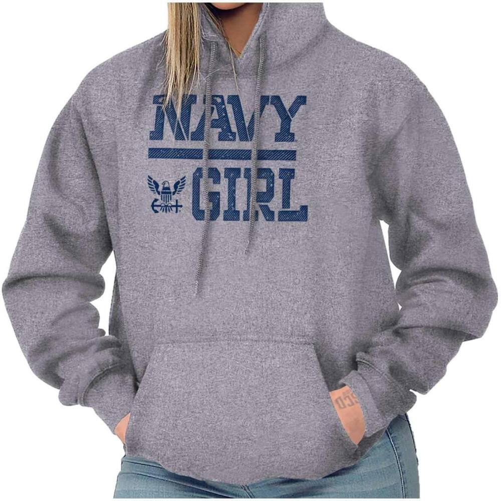 imageBrisco Brands United States Navy Wife Girlfriend Hoodie Sweatshirt WomenSport Grey