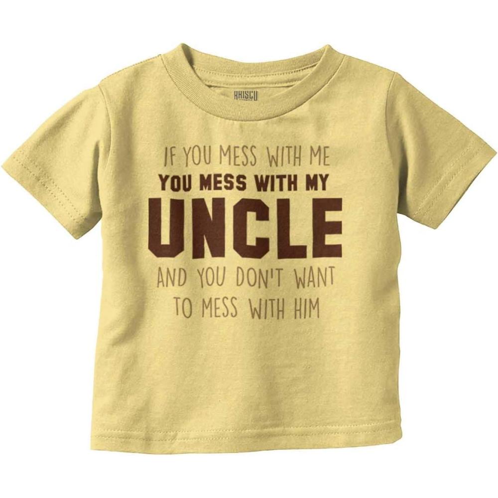 imageBrisco Brands You Mess with My Uncle Toddler Boy Girl T ShirtButter