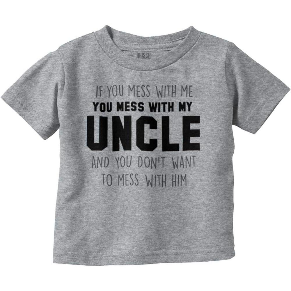 imageBrisco Brands You Mess with My Uncle Toddler Boy Girl T ShirtHeather
