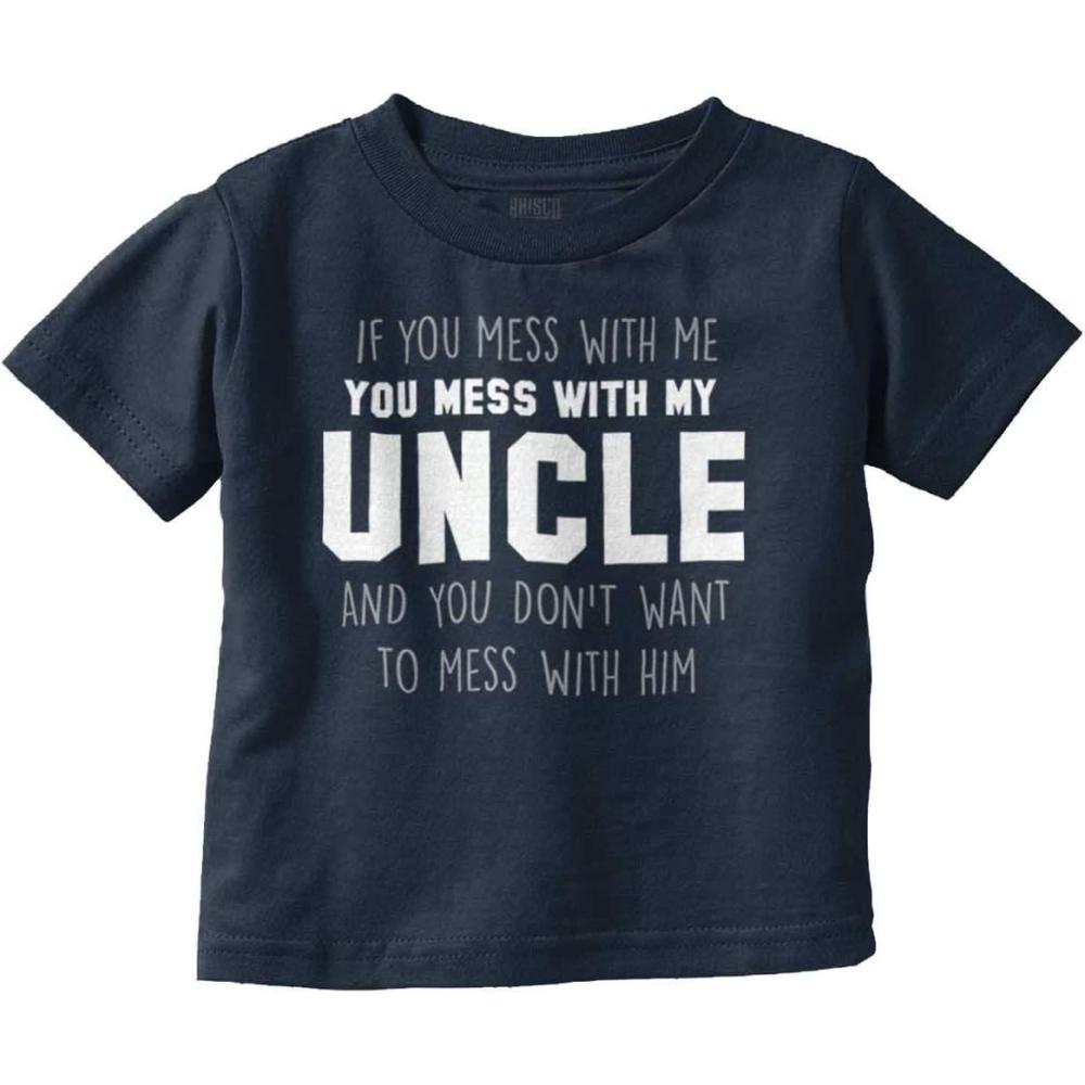 imageBrisco Brands You Mess with My Uncle Toddler Boy Girl T ShirtNavy