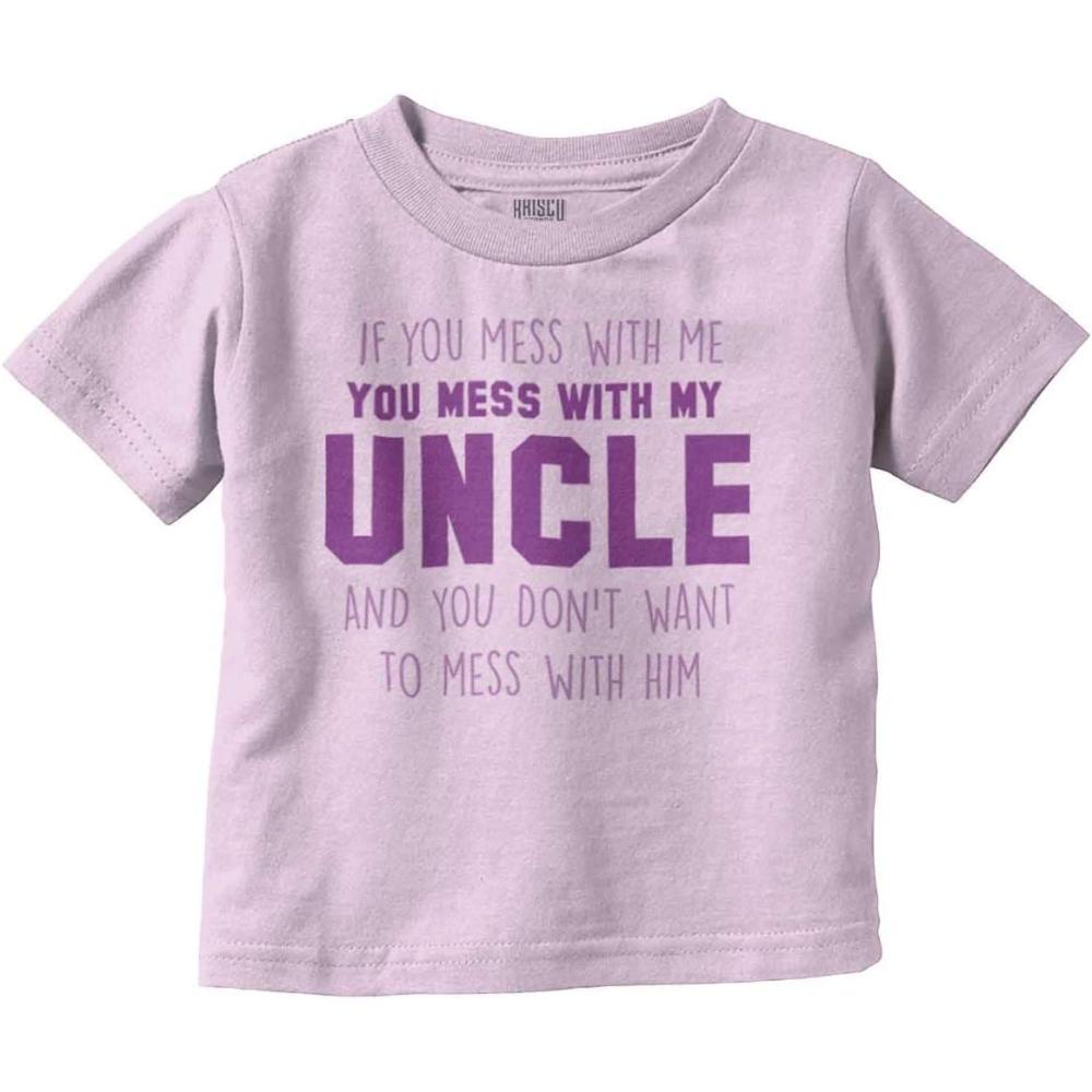 imageBrisco Brands You Mess with My Uncle Toddler Boy Girl T ShirtPink
