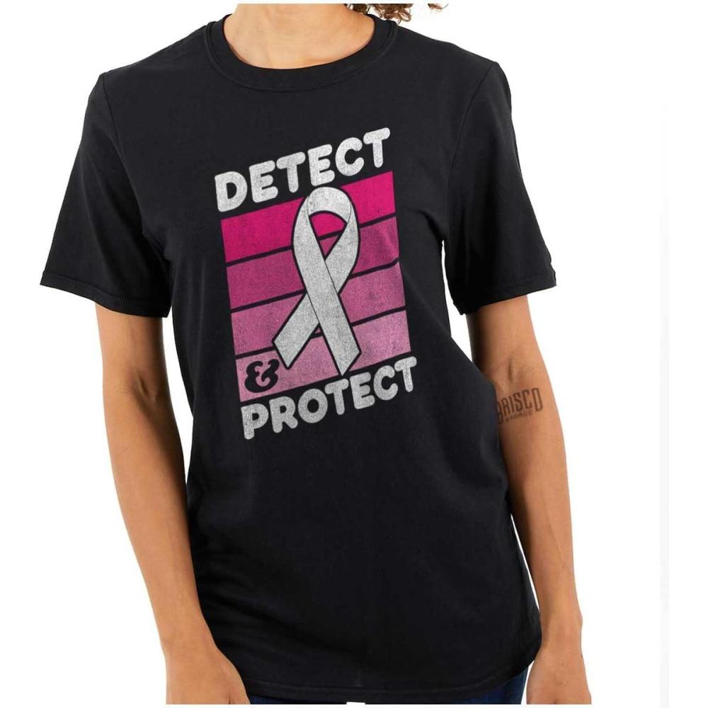 imageDetect Protect Breast Cancer Aware Womens Graphic T Shirt TeesBlack