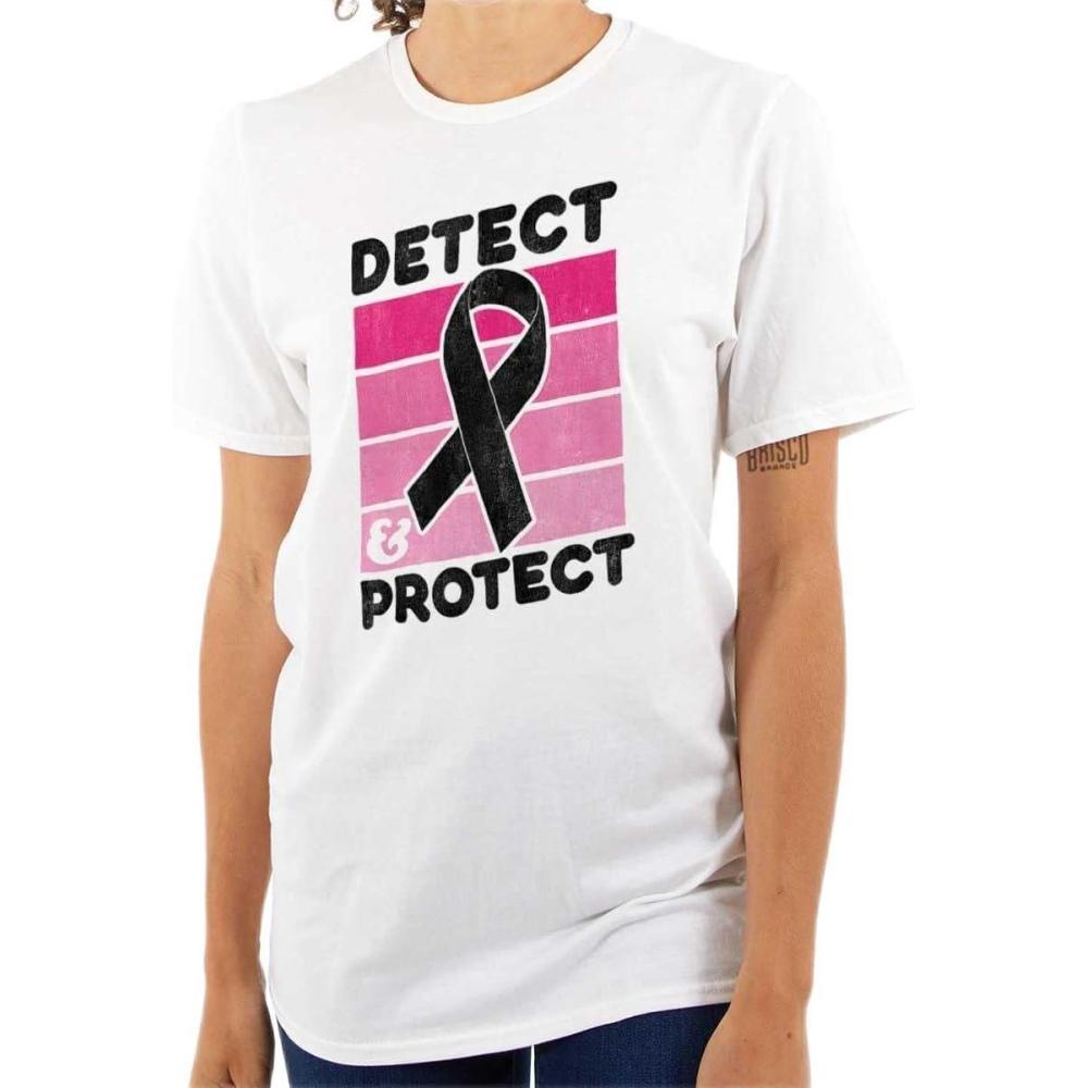 imageDetect Protect Breast Cancer Aware Womens Graphic T Shirt TeesWhite