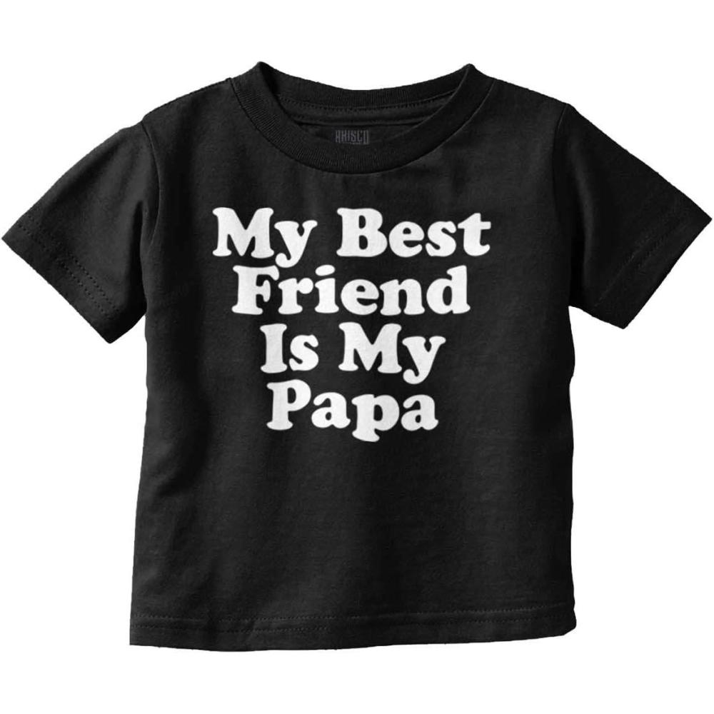 imageFathers Day My Best Friend is Papa Toddler Boy Girl T ShirtBlack