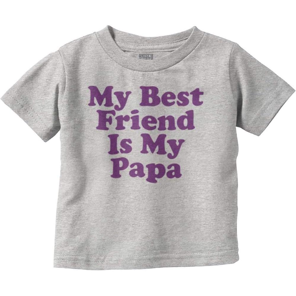 imageFathers Day My Best Friend is Papa Toddler Boy Girl T ShirtHeather